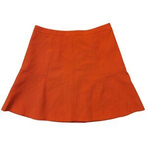 J Crew Melon Orange Flared Skirt 4 B0314 Fluted Double Crepe Tulip Flippy Skater
